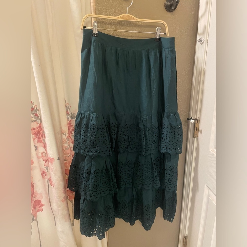 Boden Broderie Cotton Maxi Skirt Chatsworth Green Size 8 NWT - Picture 7 of 7